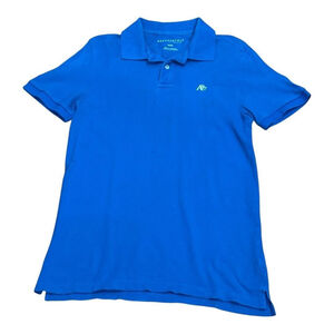 Aeropostale Polo Shirt Mens Medium Blue A87 Logo Short Sleeve Classic Fit Top
